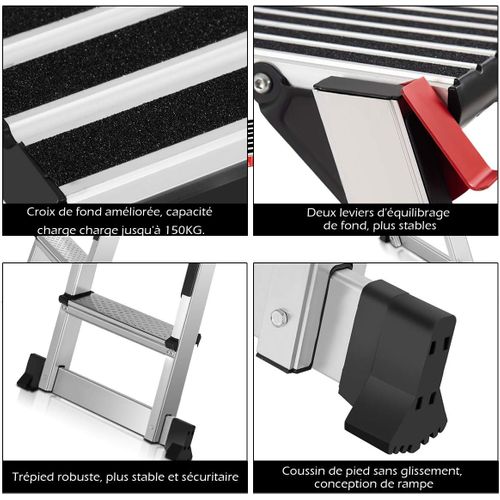 Plateforme De Travail Pliable Avec Serrures De Sécurité, Antidérapante 126 X 30 X 49,5cm