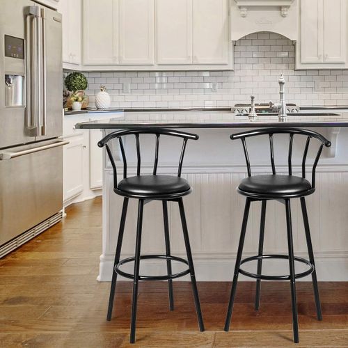 Tabouret De Bar Contemporain Abbott - Bois Et Acier - Hauteur 30 Pouces