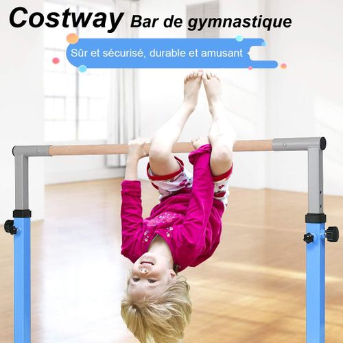 Barre De Gymnastique Hauteur En Acier Réglable De 91 à 150cm Capacité De Poids 100kg,Bleu