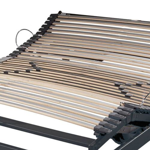 Sommier électrique S50 Mono-lattes Bois-réglage Fermeté Zone Lombaires-140x190-gris