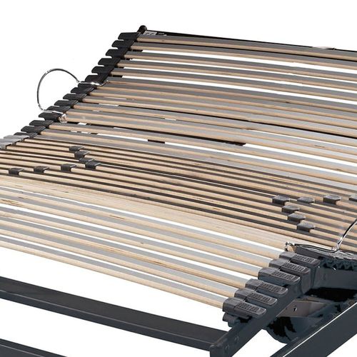 Sommier Électrique S50 Mono-lattes Bois-réglage Fermeté Zone Lombaires-120x190-gris