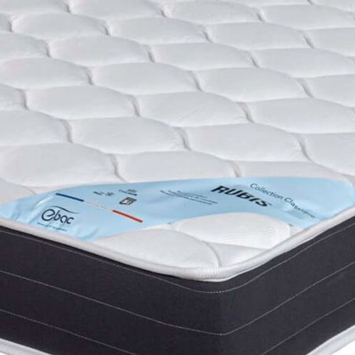 Matelas + Sommier Tapissier 160x200 Ressorts - Rubis - Soutien Très Ferme - Gris