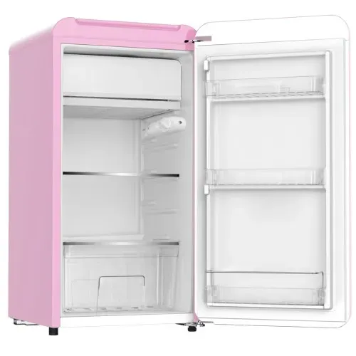 Réfrigérateur Table Top Rétro 91l Rose Avec Compartiment Congélateur Intégré Lk90ttpink