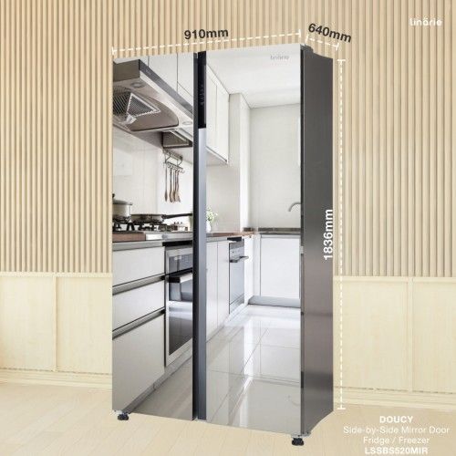 Réfrigérateur américain 500L LSSBS520MIR Doucy portes miroir