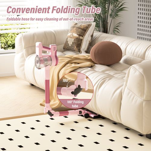 Aspirateur Balai Sans Fil, 33kpa, 320w, Rose