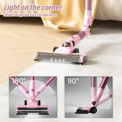 Aspirateur Balai Sans Fil, 33kpa, 320w, Rose