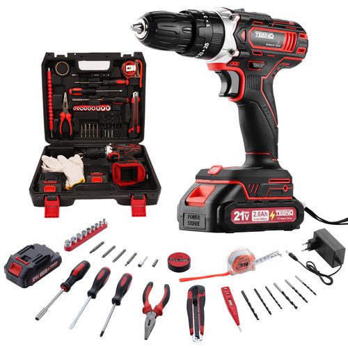 Perceuse Visseuse Sans Fil 21v Pour Batterie Makita 2x2.0ah Batteries,45 Nm Visseuse Devisseuse