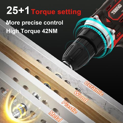 Perceuse Visseuse Sans Fil 21v Pour Batterie Makita 2x2.0ah Batteries,45 Nm Visseuse Devisseuse