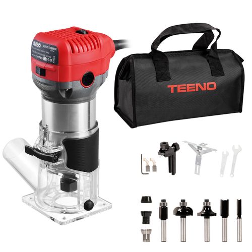 Affleureuse électrique 710w 13000-33000 Rpm Avec Housse Anti Poussière, Affleureuse à Bois Avec 15