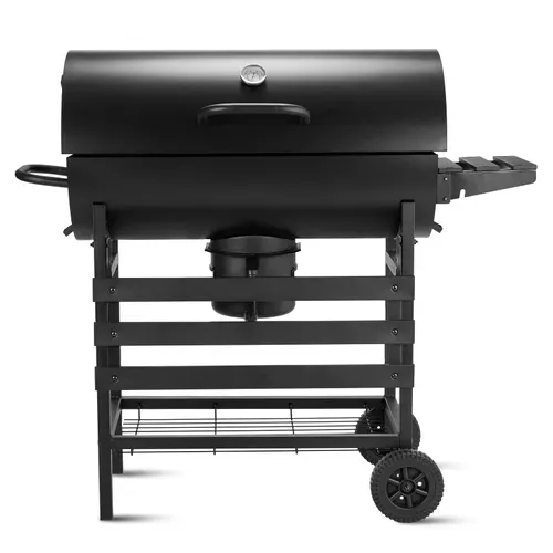 Barbecue à Charbon, Gril à Charbon De Bois XXL Avec Couvercle, Thermomètre, Tiroir à Cendres