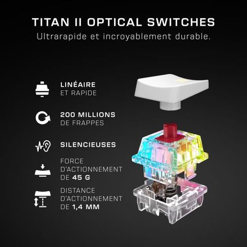 Clavier Gaming Optique Et Mécanique Sans Fil - Vulcan Ii Mini - Blanc