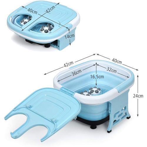 Bain De Pieds Avec Mise à Température De L'eau, Massage Pieds Avec Vibration Des Bulles (bleu)