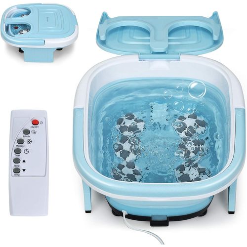 Bain De Pieds Avec Mise à Température De L'eau, Massage Pieds Avec Vibration Des Bulles (bleu)