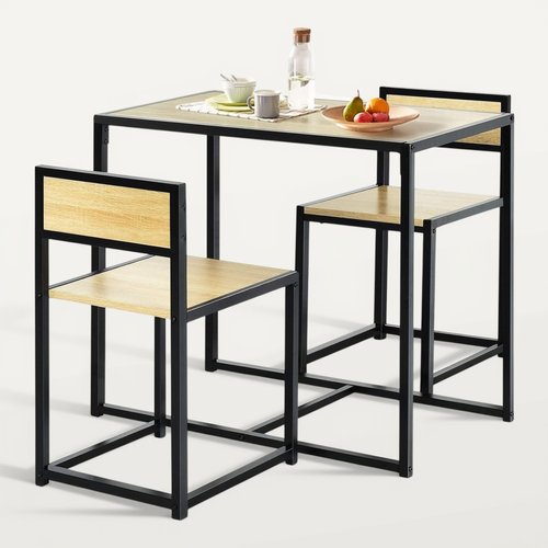 Ensemble Table à Manger 1 Table Et 2 Chaises Encastrable Style Industriel Moderne