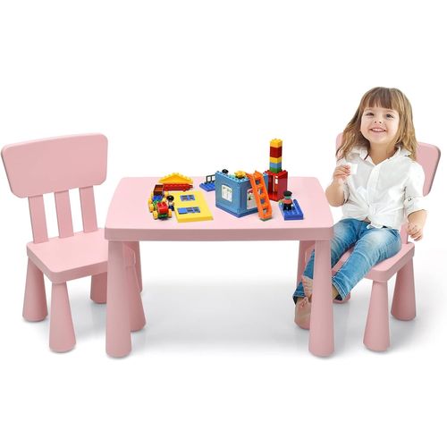 Ensemble Table Et Chaises Pour Enfants De 1 à 7 Ans,1 Table De Jeux Et 2 Chaises Pour Manger,Rose