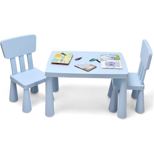 Ensemble Table Et Chaises Pour Enfants De 1 à 7 Ans,1 Table De Jeux Et 2 Chaises Pour Manger,Bleu