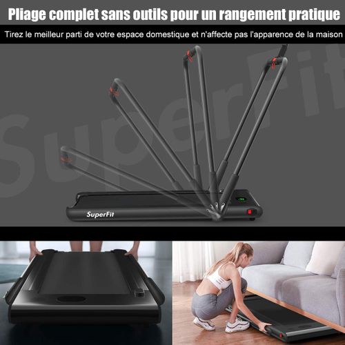 Tapis De Course Electrique Pliable 2 En 1 Contrôlé Par App 12 Km/h