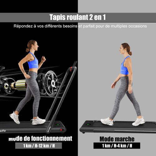 Tapis De Course Electrique Pliable 2 En 1 Contrôlé Par App 12 Km/h