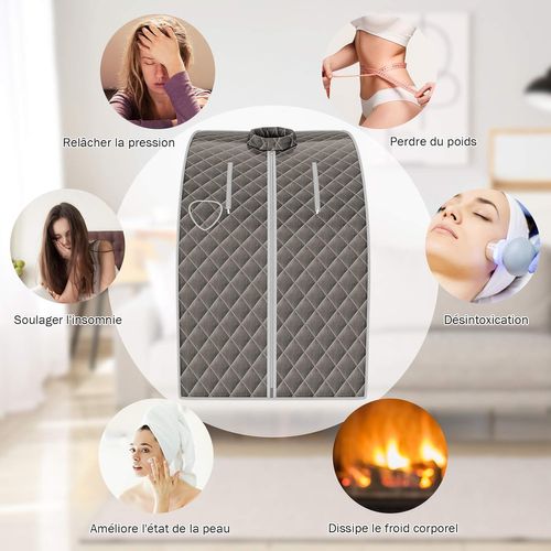 Cabine De Sauna Portable Pliable 3l Avec Télécommande, 9 Options De Minuterie