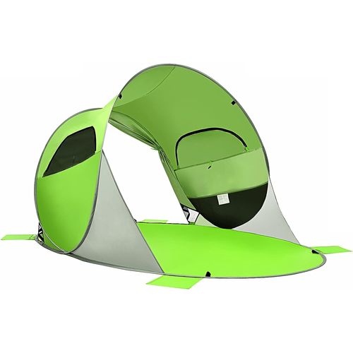 Tente De Plage Pliable Pop-up Automatique Instantanée 3-4 Personnes Anti Uv 220x159x115cm