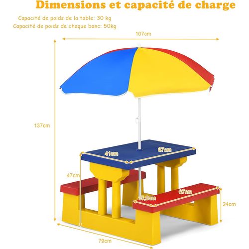 Table Et 2 Bancs Pliants Jardin Enfants Roba – 4 Places, Bois Massif Gris, Métal, Dès 3 Ans, Pliable