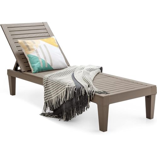 Bain De Soleil Inclinable Chaise Longue Dossier Réglable Sur 5 Positions Charge 180kg Marron