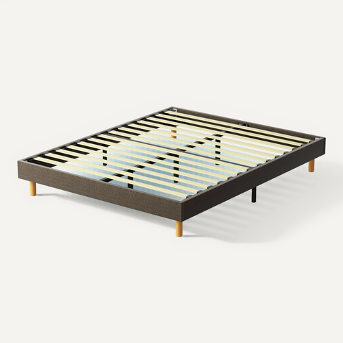 Sommier déco 160x200cm en kit, 14 Lattes, Comfort, Brun