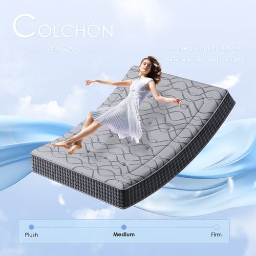 Matelas Ressorts 90x200 Cm De Forme En Mousse Et Ressorts, 30 Cm épaisseur