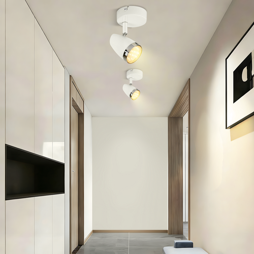 Lot De 5 Spot De Plafond 1 Flamme 4w Lampe De Plafond Blanc Orientable 350° Salon