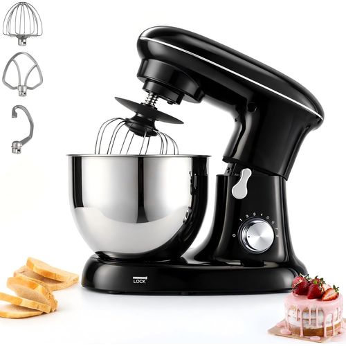 Robot pâtissier 5L 1400 W Noir Avce 3 Accessoires Pratiques