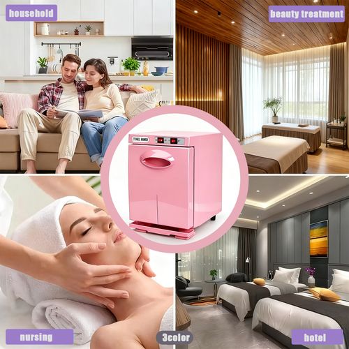 Chauffe-serviettes 5l Température Élevée 82° Sèche-serviettes Uv Pour Salons De Beauté Spas Rose