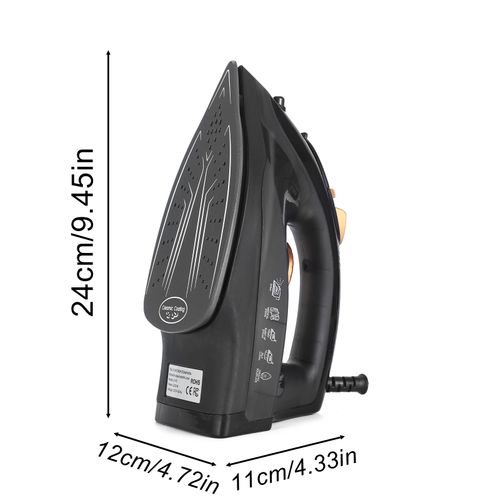 Fer à Repasser Vapeur 1200w Semelle Céramique Anti-calcaire 3 Fonctions Tous Textiles Noir