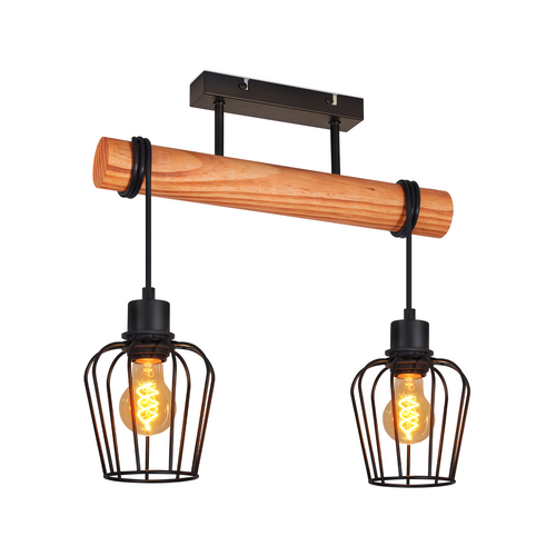 Suspenssion 2 Lumières Plafonnier Vintage E27 Pour Cuisine  Salle à Manger Ampoules Non Incluses