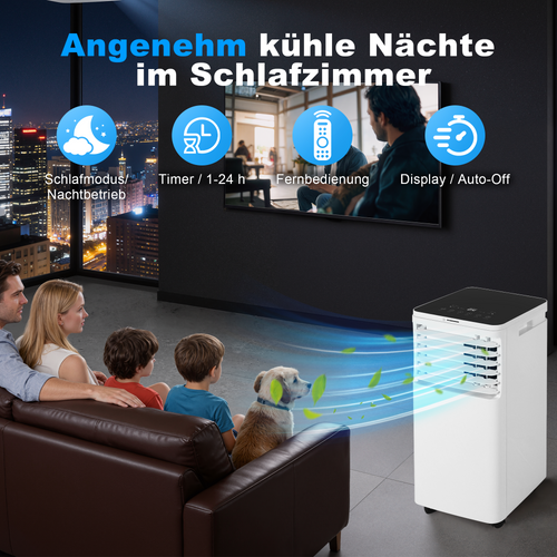 Climatiseur Mobile 3-en-1 9000 Btu 980w Avec Télécommande