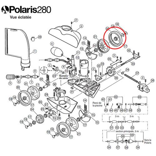 6 Vis De Roue De Rechange Pour Polaris 180, 280, 380 - Blanc, Matériau Durable - Pièce Originale C55