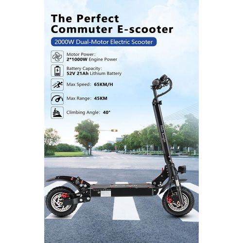 Trottinette électrique pliable - hitway - NFC débloqué-pneus tout