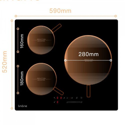 Plaque Induction Encastrable Dax Linarie Lin60i3z 3 Zones