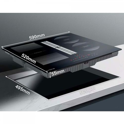 Table Induction Aspirante Linarie Tulle Lin60dai1f2z 4 Foyers Dont 1 Flex Zone - Encastrable 60 Cm