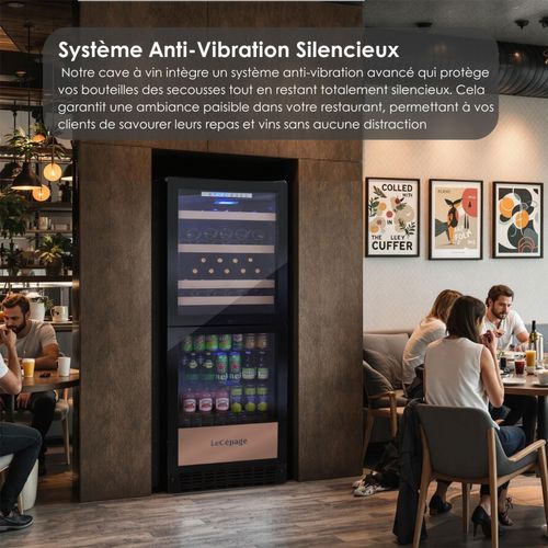 Cave à Vin Service Agcv140vn2z2d Multi-températures Lecépage 220 Bouteilles 2 Portes 438 Litres