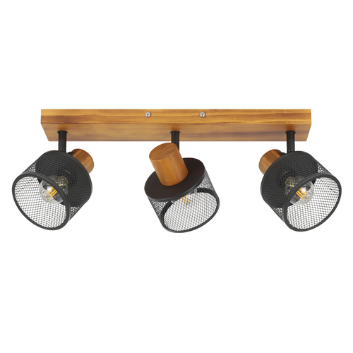 Spot 3 Lumières Noir E14 Lampe De Plafond Vintage Orientable À 350° Pour Cuisine