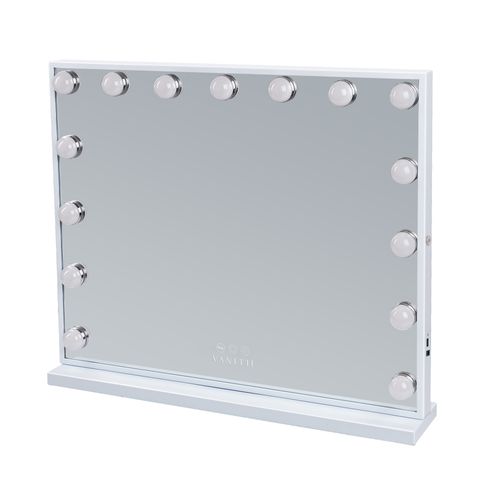 Miroir de maquillage hollywood coiffeuse mural avec lumineux 58x46cm