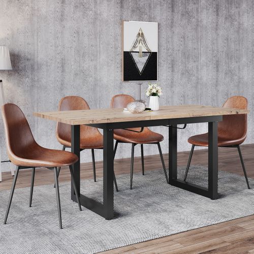 Table à Manger Extensible à Allonge Papillon Intégrée