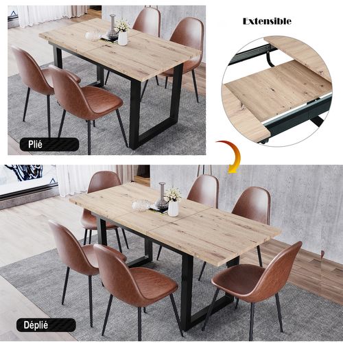 Table à Manger Extensible à Allonge Papillon Intégrée