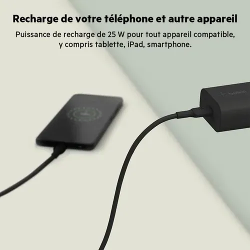 Chargeur Secteur USB-c Pd Pps 25w – 1 Port, Prise Eu, Noir