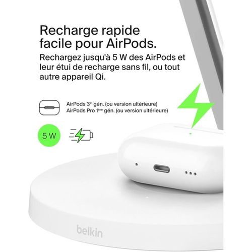 Station De Recharge 3-en-1 Magsafe Qi2 – 15w, Apple Watch, Airpods