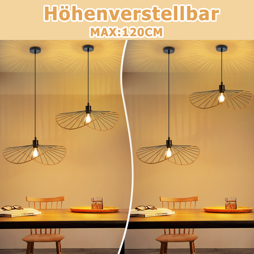 Suspension Vintage 1 Flame E27 Noir Salle à Manger Sans Ampoule