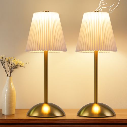 Lampe de Chevet LED Lot De 2 Blanche Sans Fil - Lampe Intensité Variable Avec 3 Températures