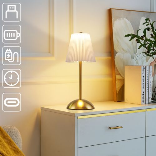 Lampe de Chevet LED Lot De 2 Blanche Sans Fil - Lampe Intensité Variable Avec 3 Températures