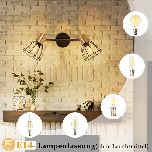 Applique Vintage E14 Orientable 350°  Pour Chambre à Coucher