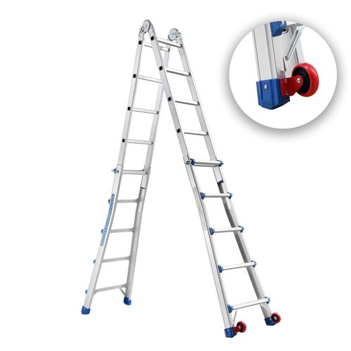 Echelle Telescopique 5,1m, échelle Télescopique En Aluminium, Escabeau 5x5 Marches, Marchepieds